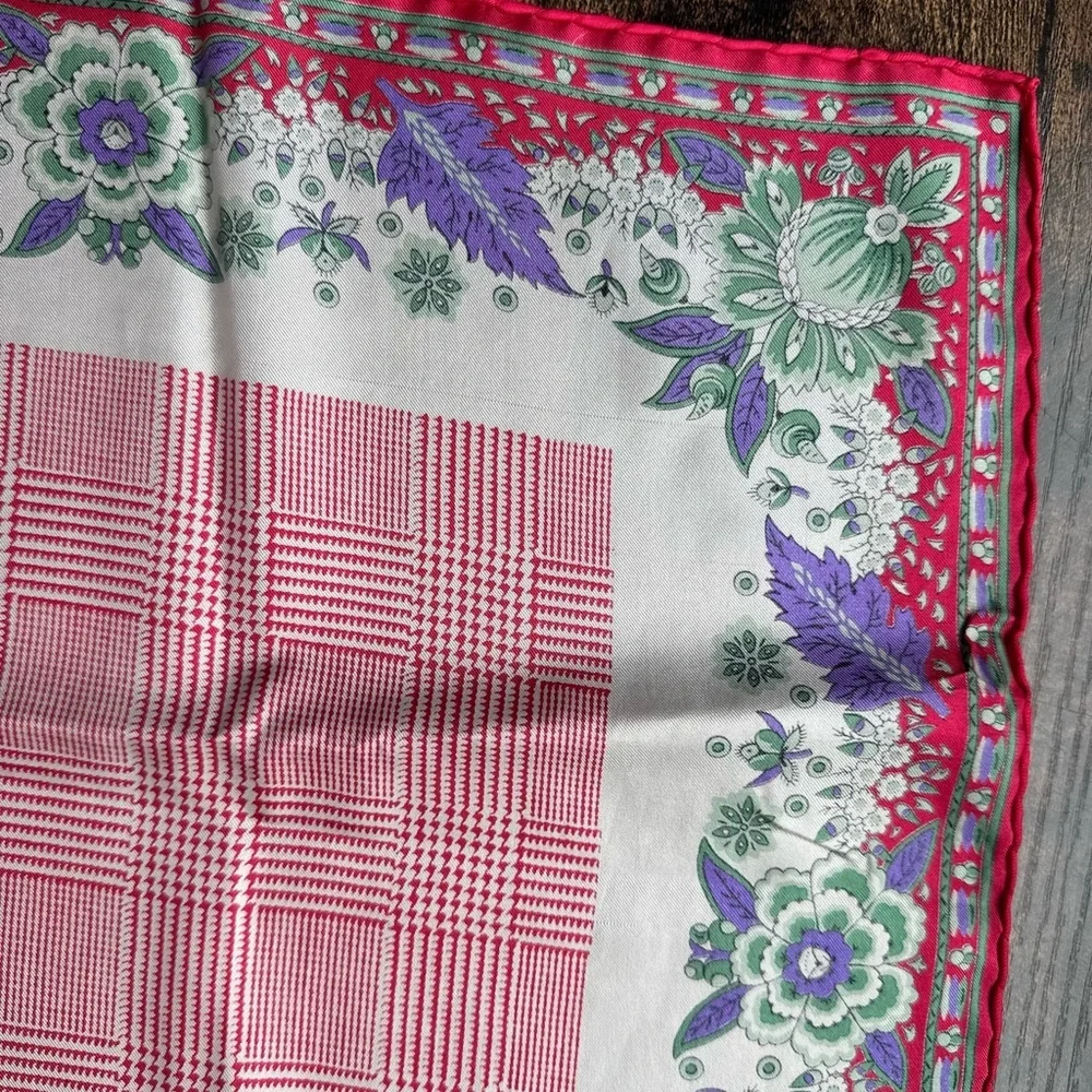 SAKS Fifth Avenue Paisley Checkered Floral Scarf